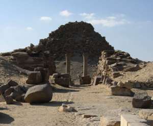 The Pyramid and Temple of Sahure from the East